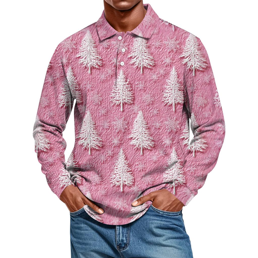Men's Casual Style Solid Color Loose  Shirt Long-sleeved Top
