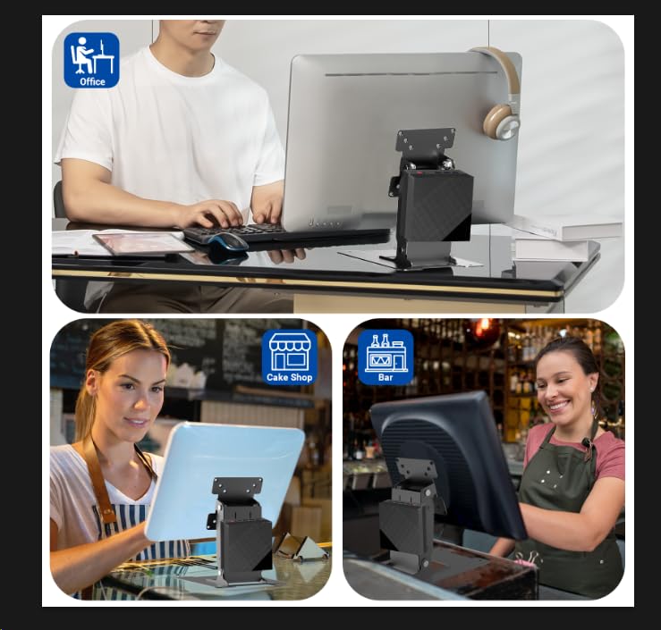 Wearson Touch Screen Monitor Mount and Integrated Computer Stand with Sturdy Metal and 100x100mm VESA Support Strips, 50x50, 75x75, (WS-03S)