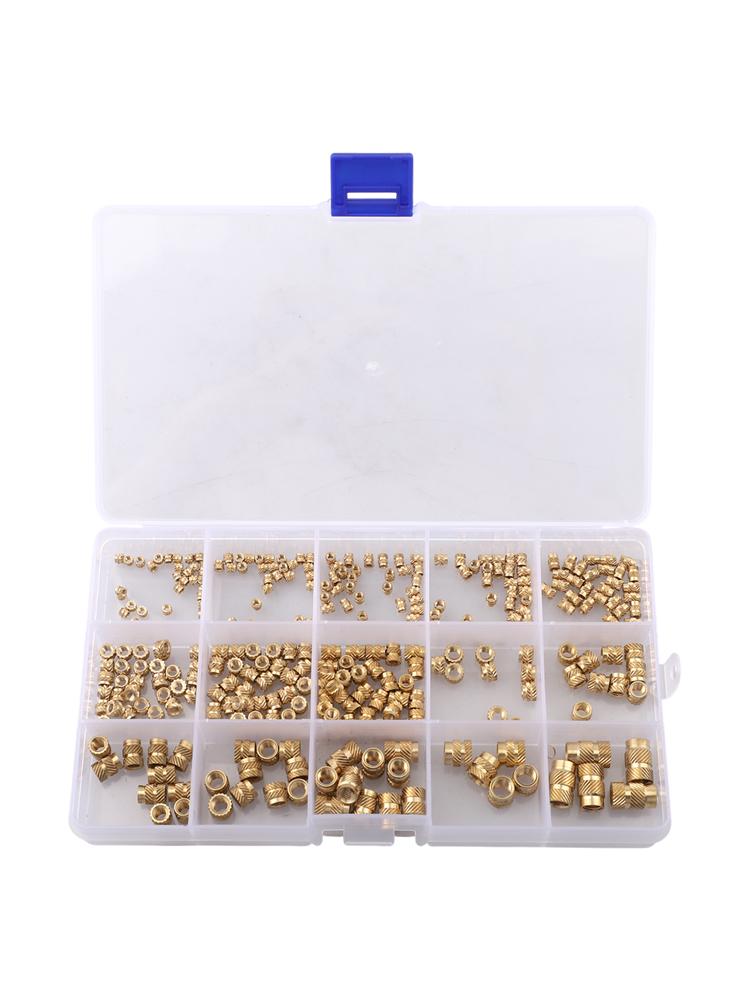 300pcs Threaded Insert M2 M2.5 for M3 M5 for M6 Insert Nut Brass Threaded Bushings Internal Thread Knurled Nuts Tools Parts
