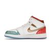 Zapatillas Air Jordan 1 Mid GS NC to Chi para Niños Blanco Oro Metálico Rojo Universitario FB2212-100