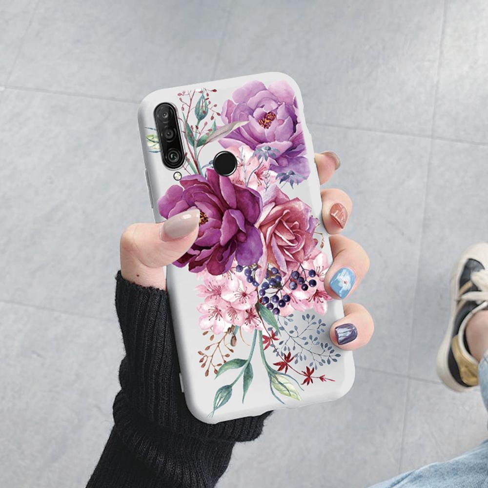Love Heart Leopard Plant Rose Pattern Phone Case For Huawei P30 P20 Lite Y6 Y7 2019 Pro Honor 9X 20 Daisy Shockproof Soft Cover