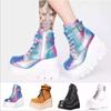 2026 New Spring Autumn Fashion Platform Wedge Boots Ankle Women Punk Style Round Toe Cross Tied Women's Boots Botines De Muj