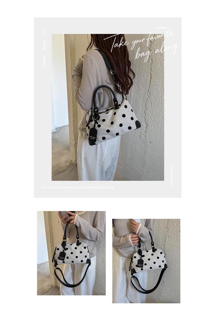 Women's 2026 Trendy Polka Dot Shoulder Bag - Large Capacity for Summer Fashion and Work Commute