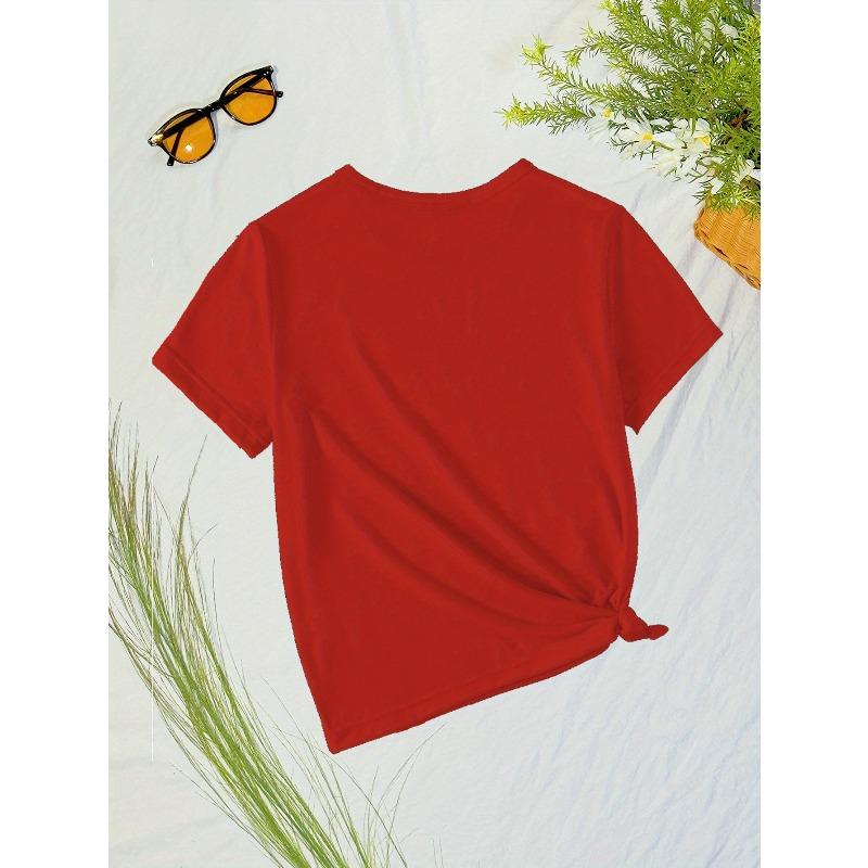 European Sizes Girls' Short Sleeve Casual Short Sleeve T-Shirt, Cute Top
