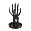 Gothic Skeleton Hand Jewelry Stand Black Plastic Necklace Earring Organizer Monster Hand Jewelry Display Tray Retro Home Decor