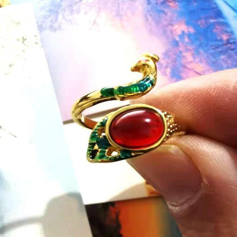 Simple Retro Three-dimensional Peacock Ring Female Ring