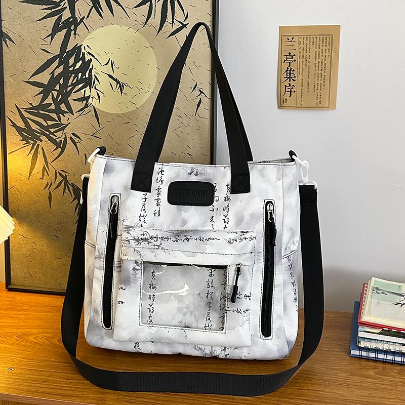 Large Capacity Commuter Shoulder Bag Student Class Bag Crossbody Bag Tote Bag