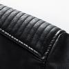 Solid Color Stand Collar Long Sleeves Pockets Zipper Placket Men Jacket Autumn Winter Fleece Lining Faux Leather Motorcycle Windbreaker