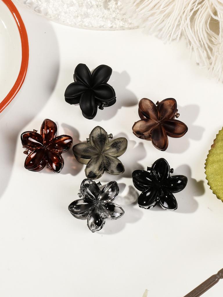 Mini Blumen Haarspangen Set für Frauen - Knickfreie Styling Krallenspangen für Pony und kleine Haarstylings