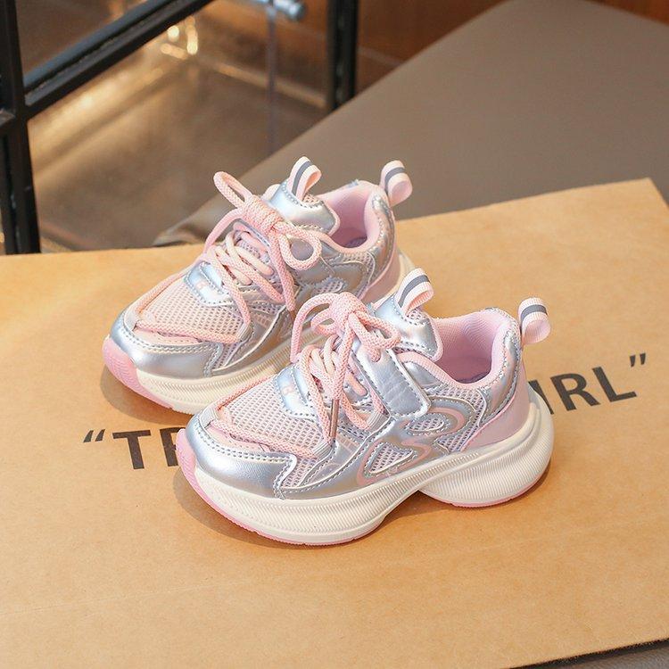 

Girls sports shoes spring and autumn 2025 new children s dad shoes lightweight soft-soled running shoes breathable casual shoes tide 37 розовый