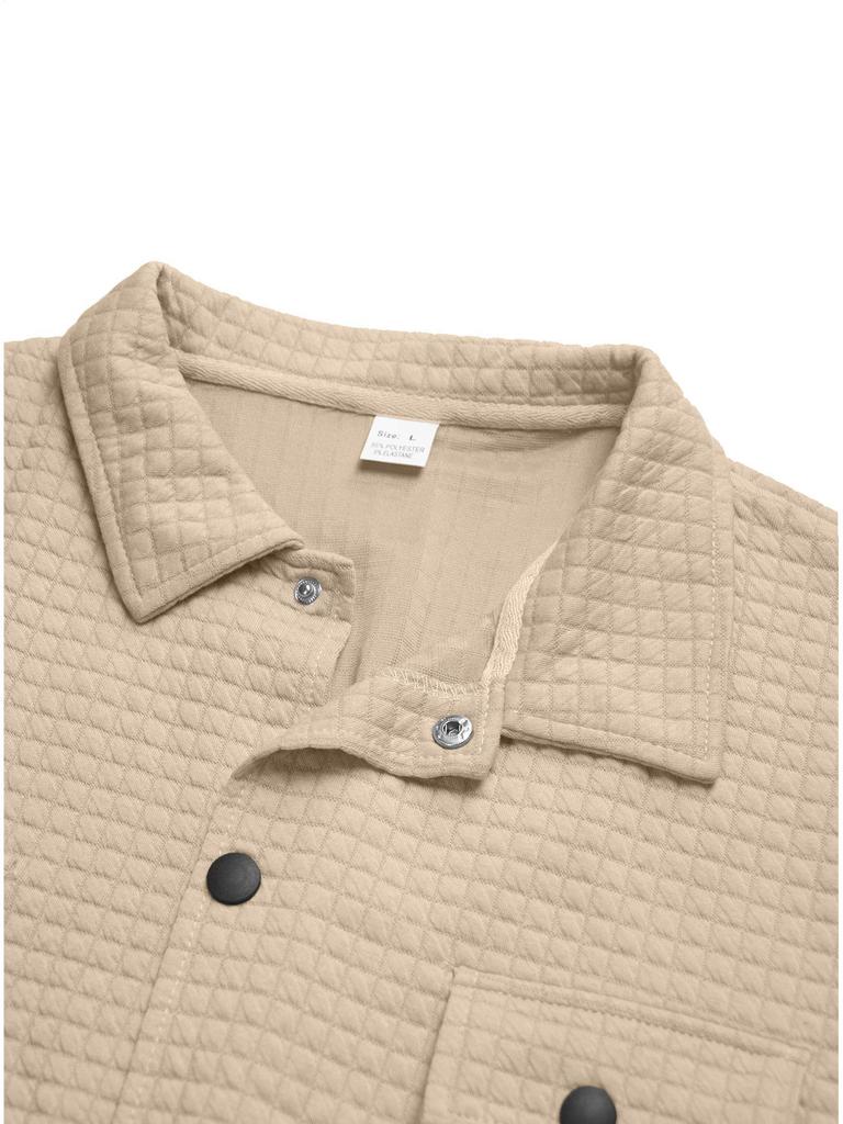 Men's Autumn Winter Plaid Jacquard Cardigan with Zipper Pockets & Button-up Hoodie