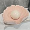 Cute Ceramic Shell Soap Dishes Soap Drain Rack Shelf  for Bathrom Jewely Necklace Ring Storage Tray Plate
