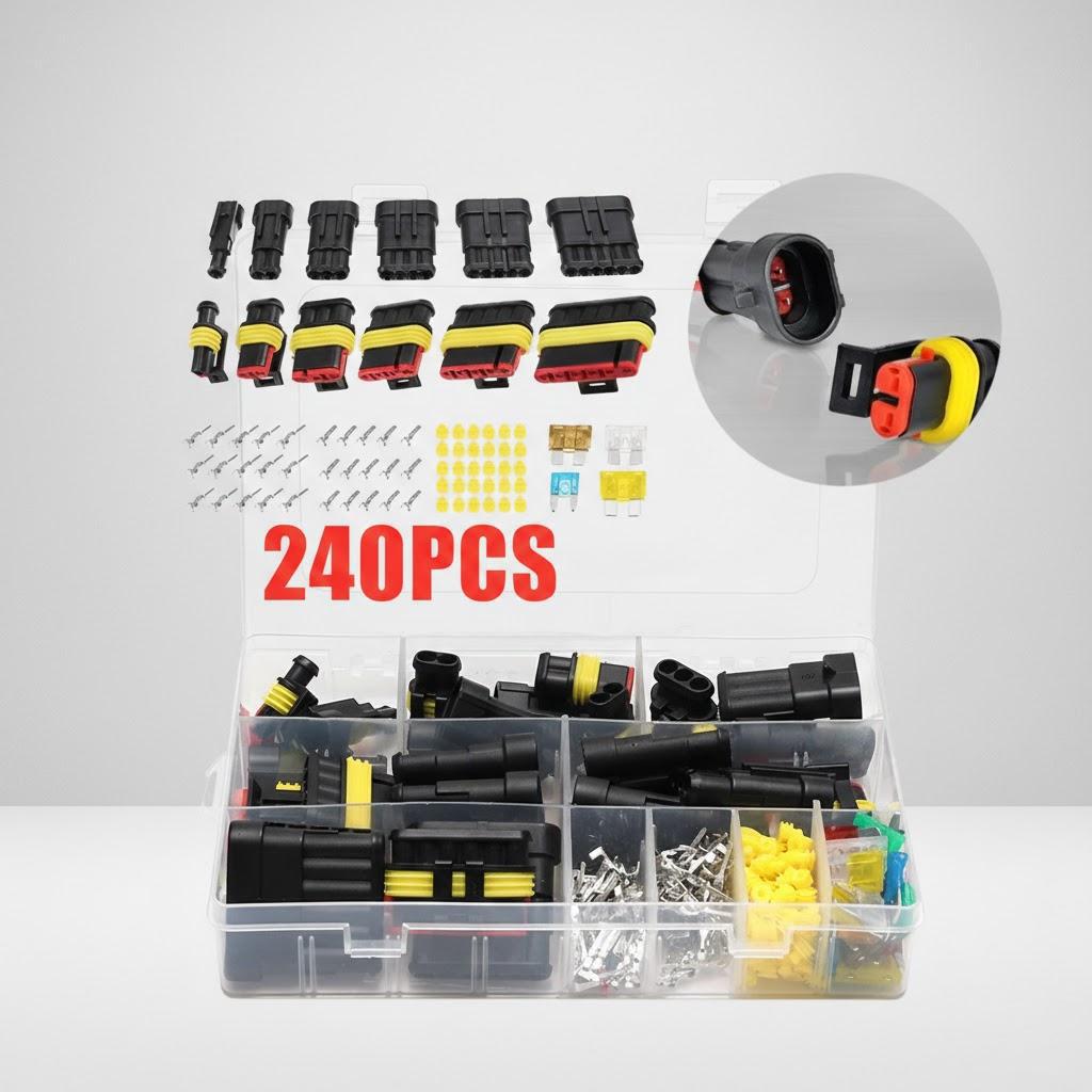 

STONEGO 240/352Pcs HID Waterproof Connectors 1 2 3 4 Pin Car Electrical Wire Connector Plug Truck Harness
