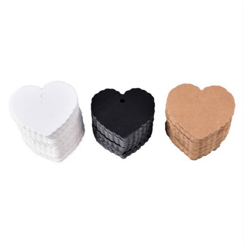 50pcs Valentine's Day Card Label Blank Suitcase Labels Heart Greeting Cards Kraft Paper Wedding