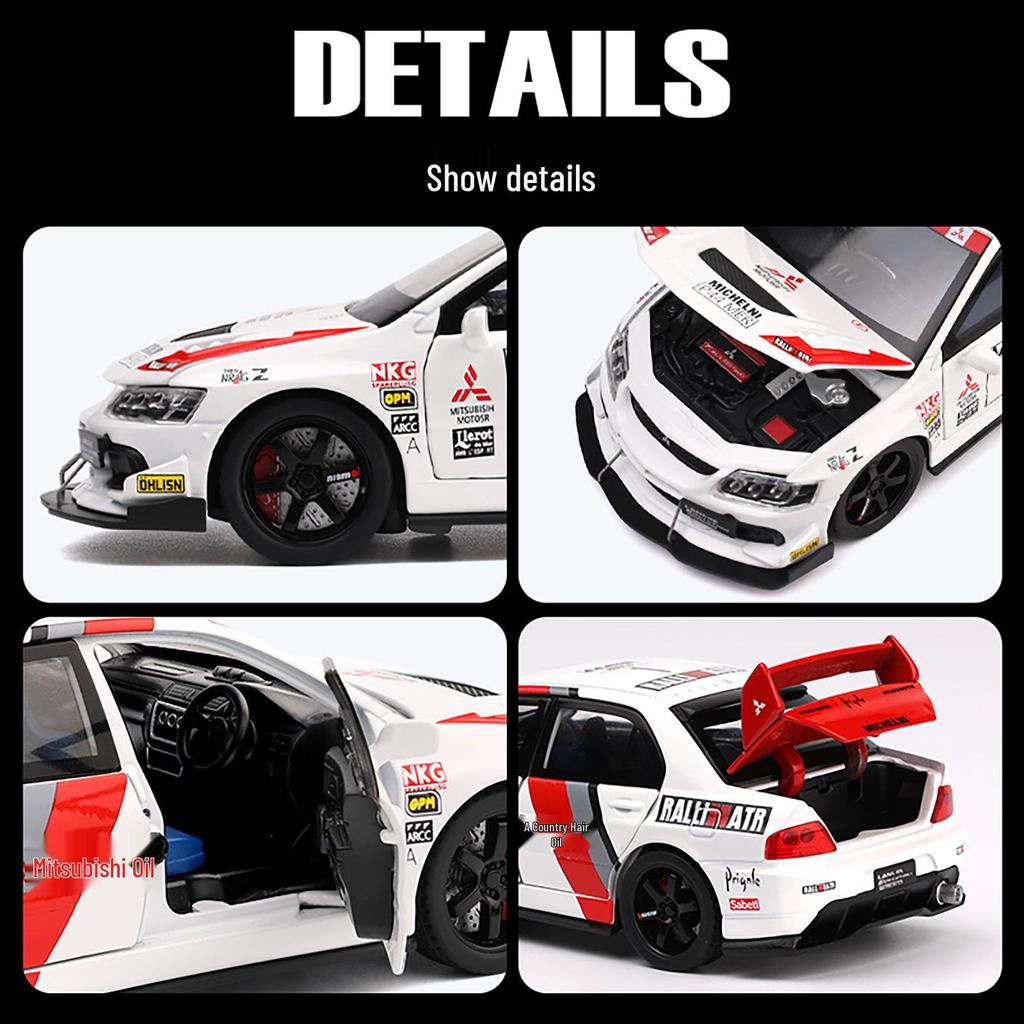 Mitsubishi Evo 1:32 Alloy Car Model with Pull-Back and Sound Effects - EVO Rally Series Collectible Ornament