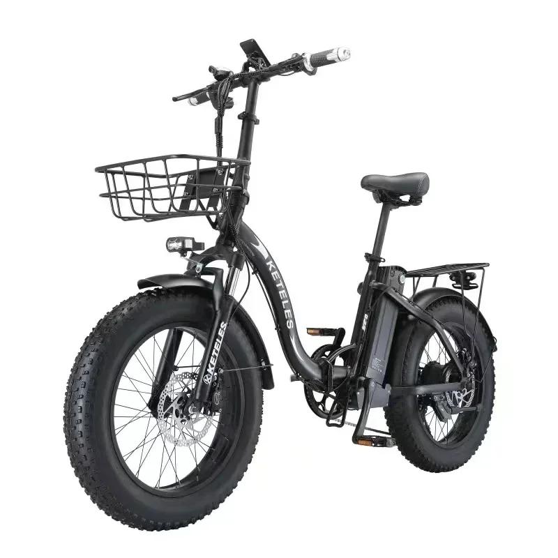 Electric Bike KETELES KF9 E Bike Folding 20*4.0 Inch Fat Tire Mountain Bike 1000W Motor 35AH Removable Battery Electric Bicycle