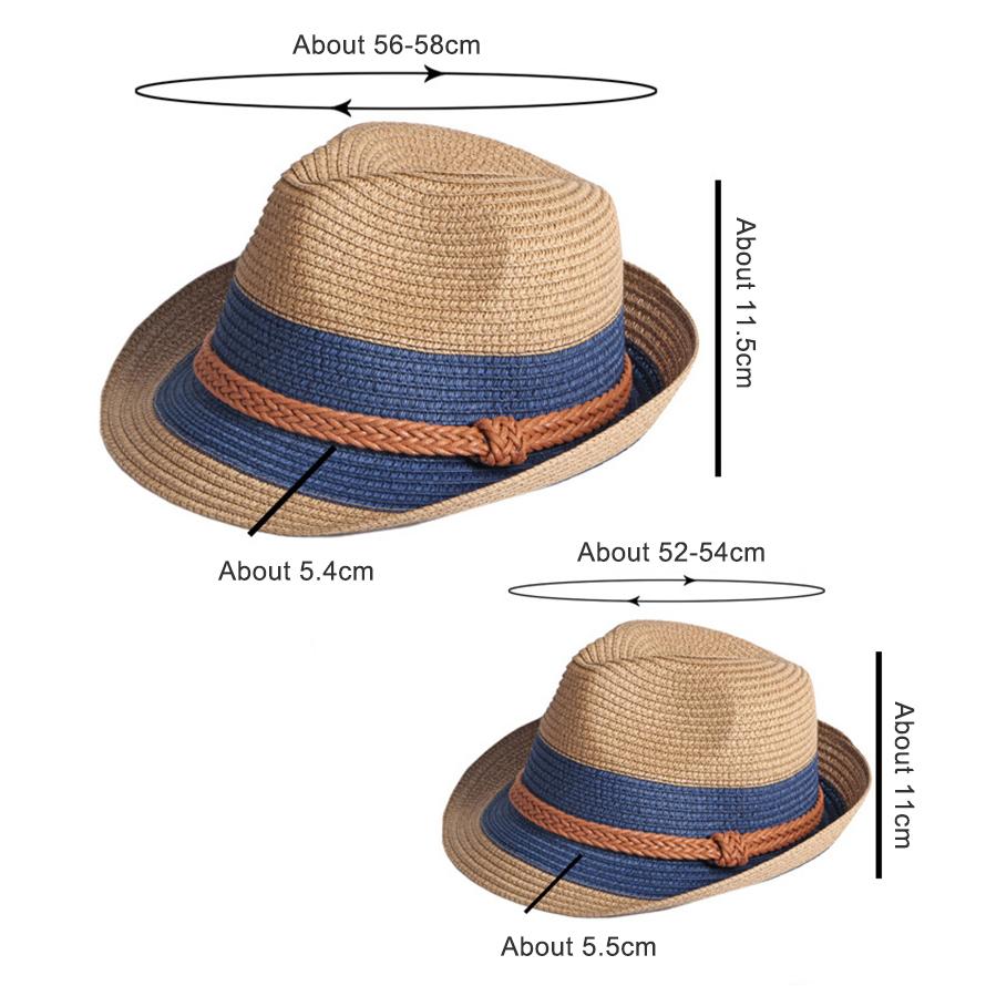 Cappello di Paglia Estivo Genitore-Figlio Fedore Pieghevoli Cappello da Sole Parasole da Uomo Cappello da Spiaggia da Donna Cappello a Cilindro per Bambini Piccolo Cappello a Cilindro