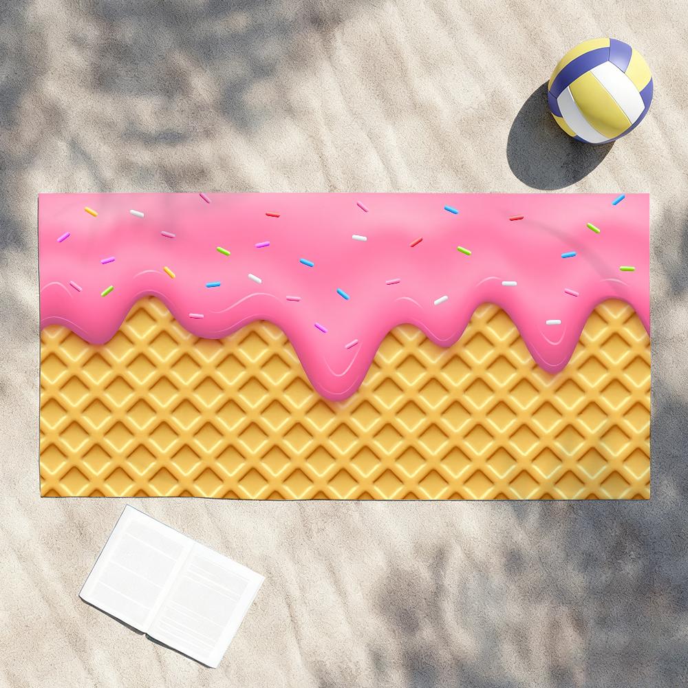 

Ice Cream Towel Shower Sauna Travel Spa Quick Dry Gym Accessories Soft Large Beach Towels W40*H60(CM)