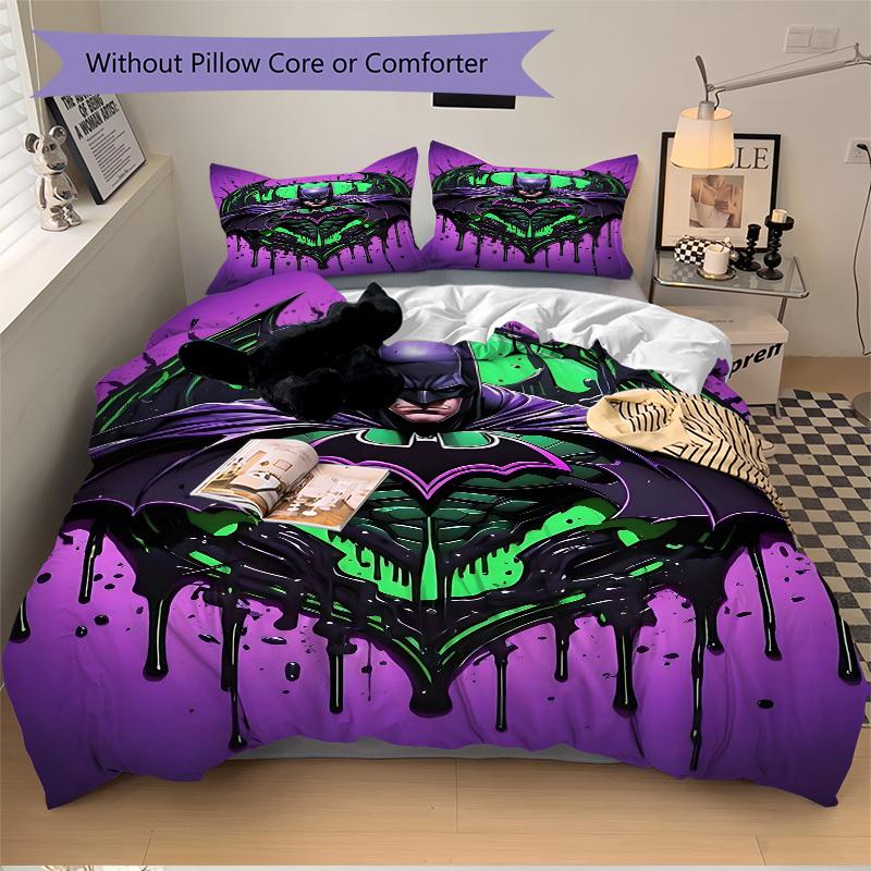 3pcs Batman Duvet Cover Set (1 Duvet Cover + 2 Pillowcases, No Core) - Comfortable, And Breathable Bedroom Decoration yy251104005
