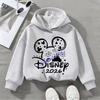 Cartoon Print Kids Hoodie Girls Casual Long Sleeve Pullover Sweatshirt Children Hooded Tops