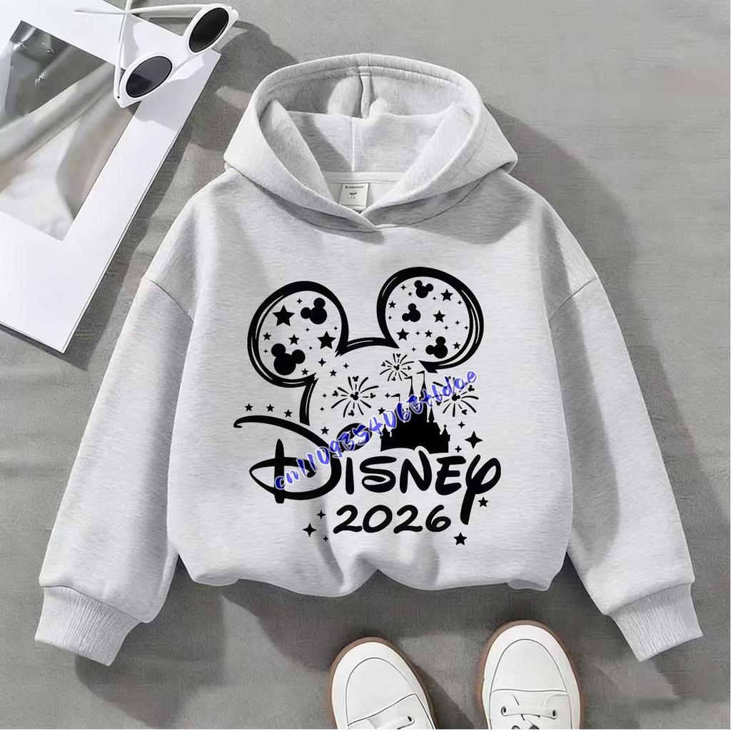 Cartoon Print Kids Hoodie Girls Casual Long Sleeve Pullover Sweatshirt Children Hooded Tops