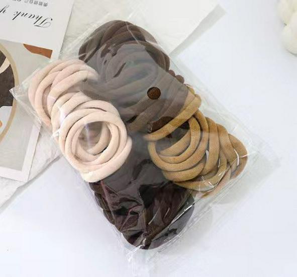 In-stock 50-piece Gradient Hair Ties Set - High Elasticity Seamless Colorful Ropes for Girls