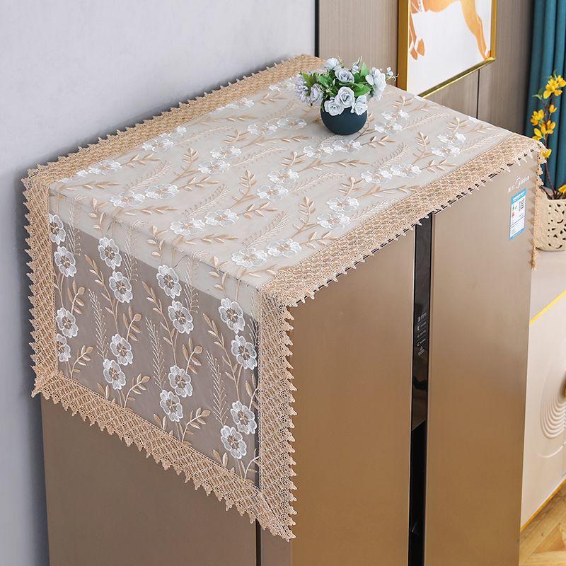 Lace Embroidery Refrigerator Towel with Single and Double Doors Dust-proof Protection Washing Machine Microwave Oven Cover Cloth and Towel