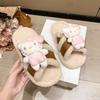 Cute Internet celebrity tide cartoon slippers women 2025 autumn and winter wear holiday non-slip home indoor wool cotton slippers
