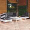 5 Pcs Garden Set with Cushions Solid Pine Wood