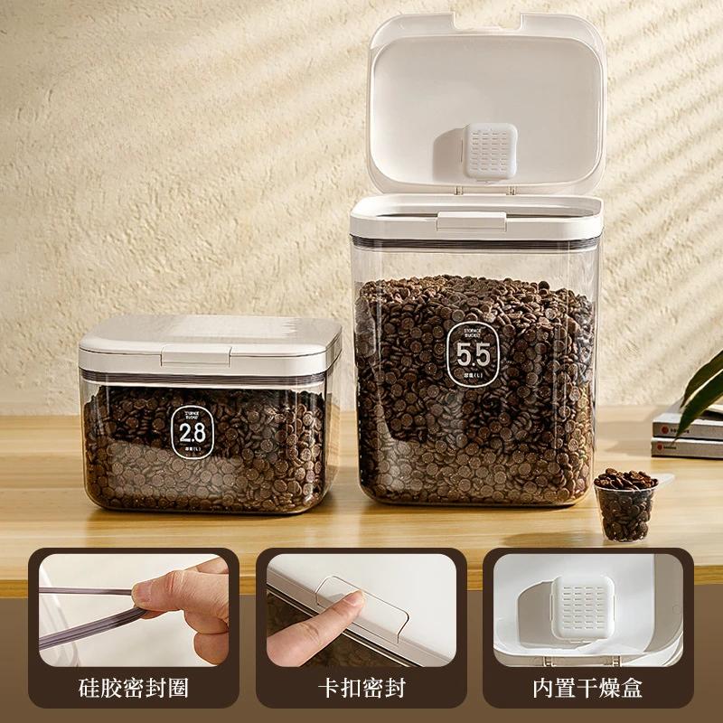 Large Capacity Insect-proof Pet Food Storage Bucket for Cats and Dogs Food Storage Clamshell Home Food Grade Sealed Storage Box