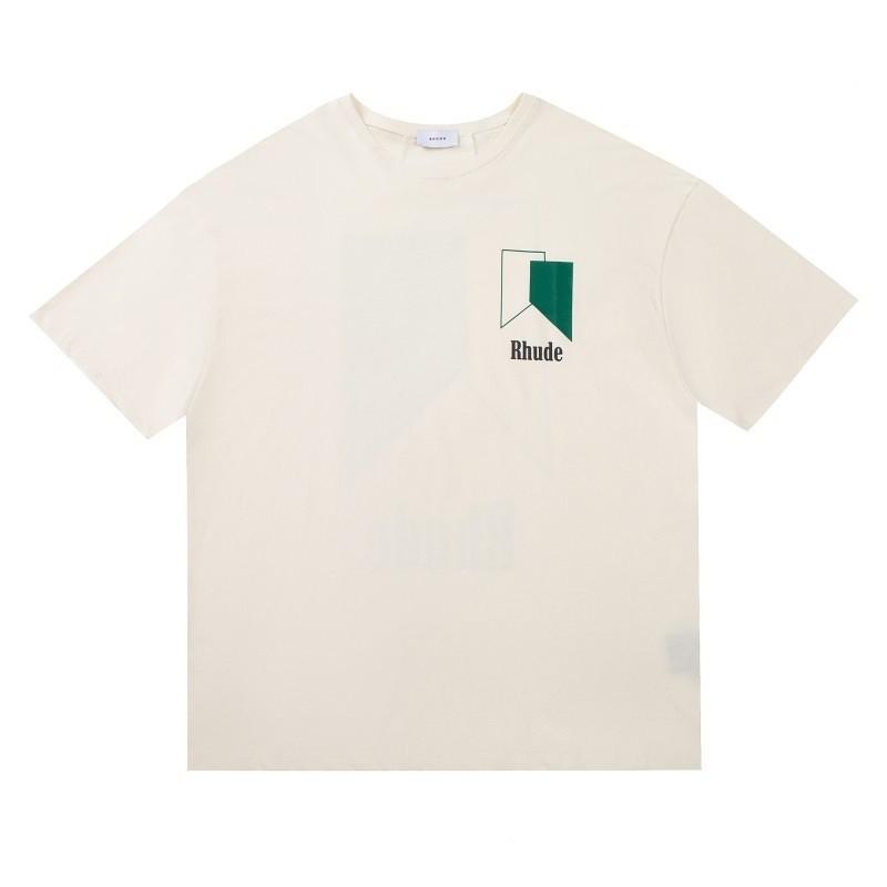 High Street Oversize Couple T-Shirt American Streetwear Print YYZP RHUDE Short Sleeve Tee Teens
