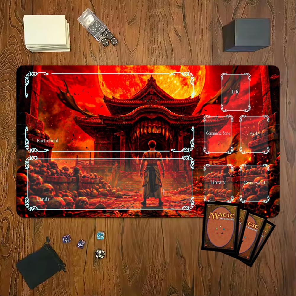 Magic Hell Samurai Magic Party Mouse Pad Playmat 24"X14" MTG TCG Office Desk Mat for Work Game PC Laptop Rug Carpet MousePad