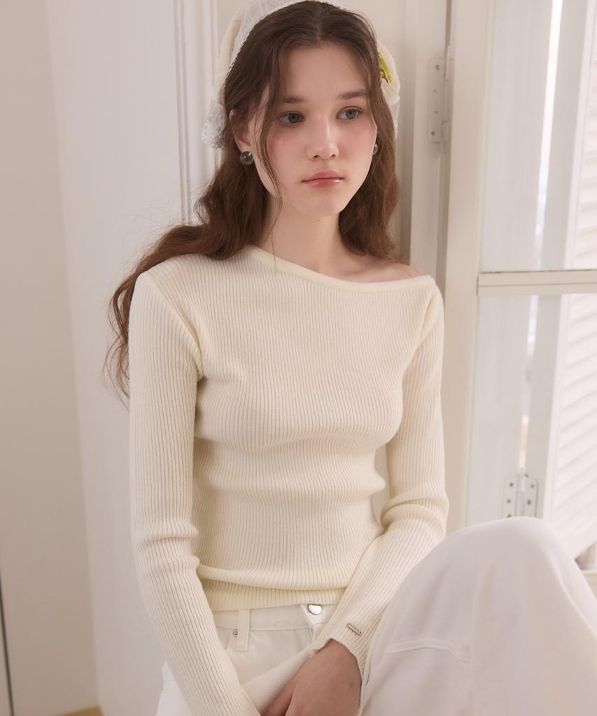 ADAUL Golgi One Off Shoulder Knit - Ivory