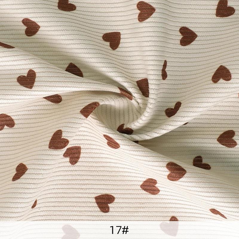 Corduroy Fabric Printed Stripe For Sewing Garment Shirts Romper Dress Jackets Sofa Throw Pillow DIY Clothes Cloth 0.5/1/2 Yard