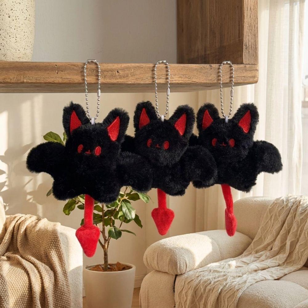 Little Devil Plush Bat Doll Keychain Room Decor Cute Bat Keyring Bat Hanging Ornament Holiday