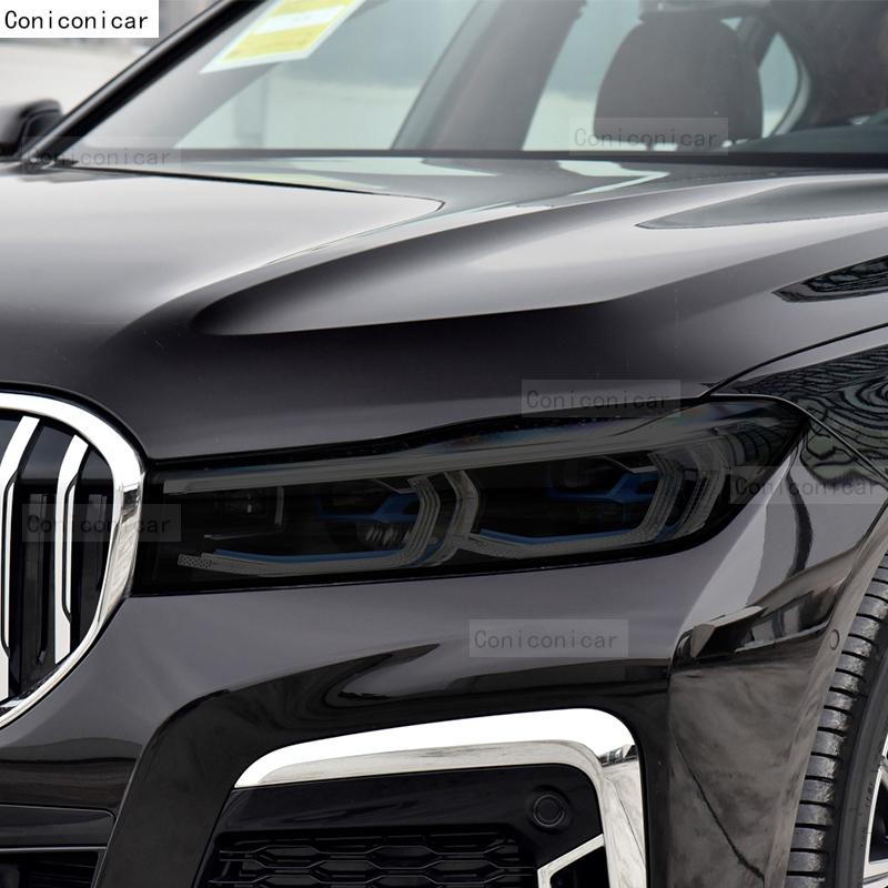 Für BMW 7er F01 F02 G11 G12 2009-2022 Auto Scheinwerfer Rauchig Schwarz TPU Schutzfolie Frontlicht Tönung Farbwechsel Aufkleber