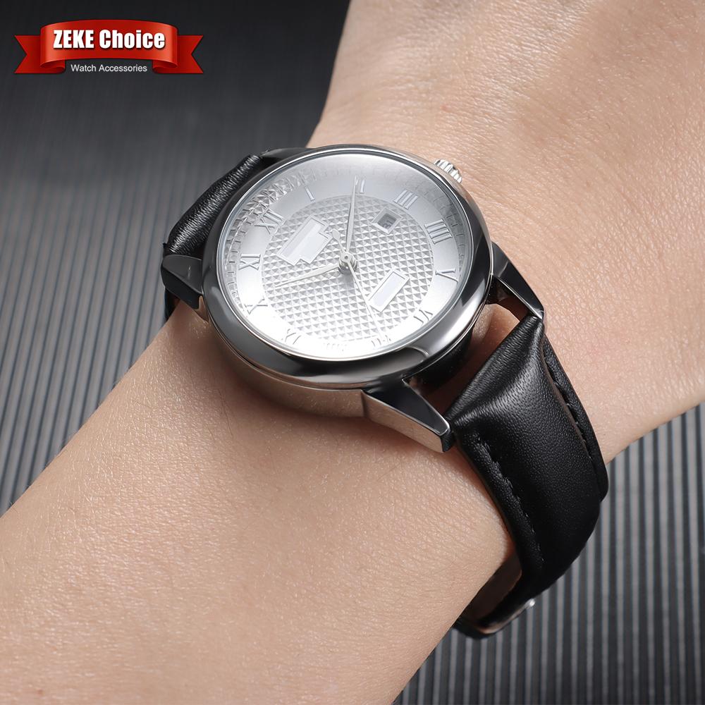 Bracelet de Montre en Cuir de Veau Matériau Souple 12mm 14mm 16mm 18mm 20mm 22mm 24mm Bracelets de Montre-Bracelet avec Boucle Ardillon Argentée
