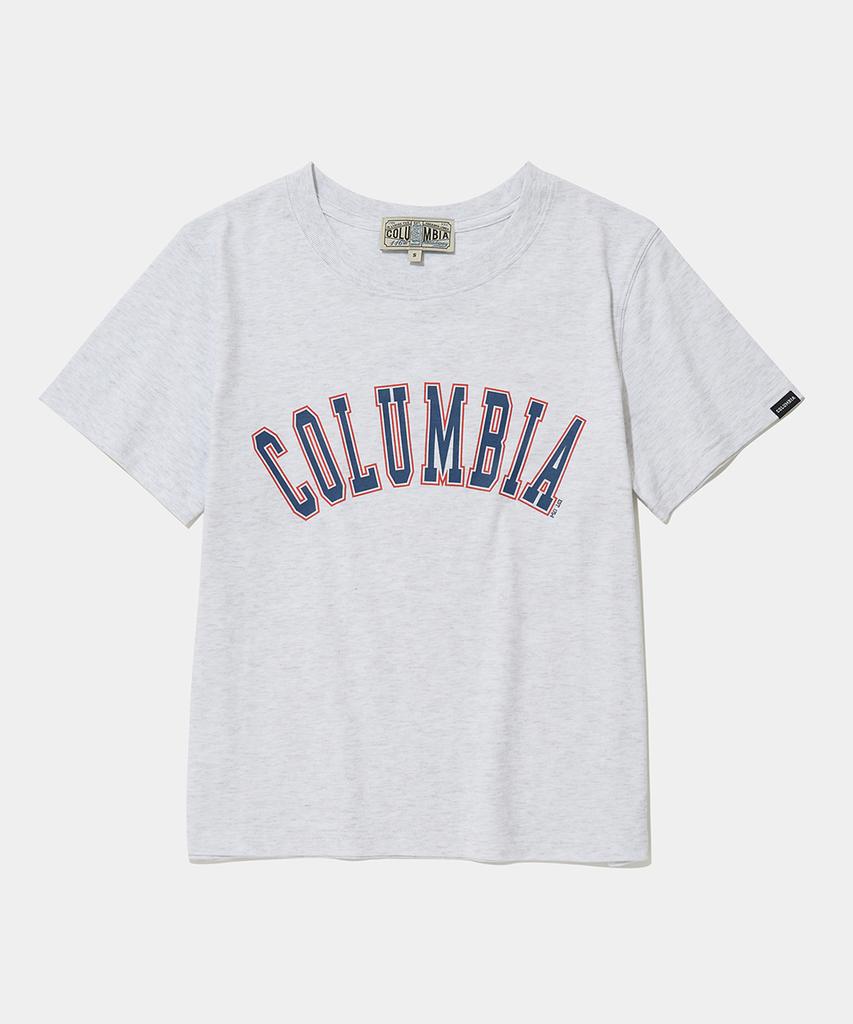 COLUMBIA UNIVERSITY Cu Arch Women Slim-Fit S/S T-Shirts_Light Melange Gray