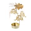 62KD Snowman Rotary Spinning Carousel Tealight Holder Stand Metal Tea Light Christmas Home Decor Gifts