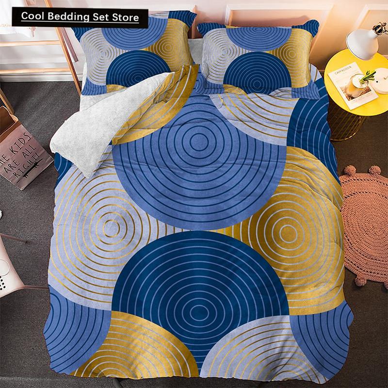 Irregular Geometry King Queen Duvet Cover Bohemian Style Bedding Set for Kid Teens Adult Modern Art 2/3pcs Polyester Quilt Cover