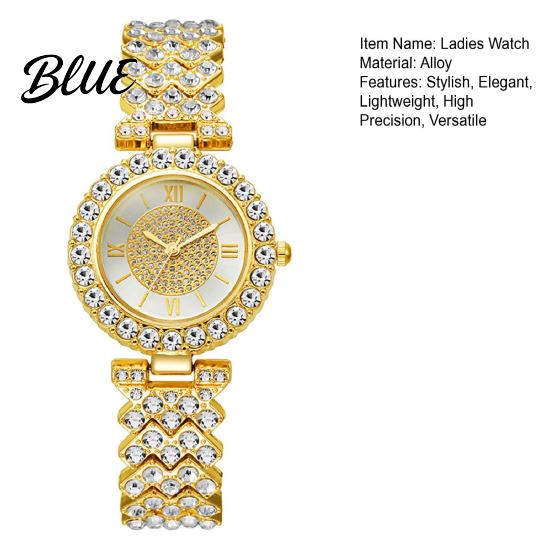 Diamond Accent Women Watch Women's Rhinestone Bracelet Alloy Roman Numerals
