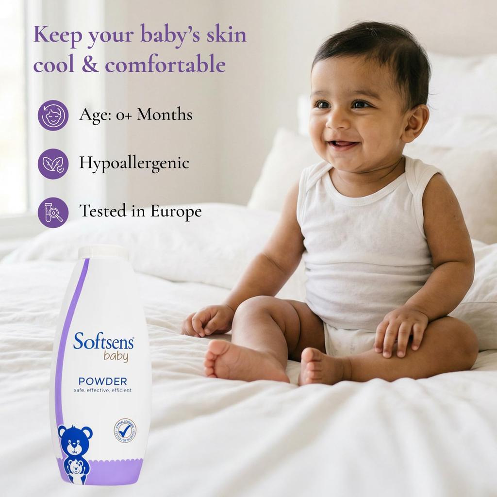 Softsens Baby Powder For Newborns And Infants Absorbs Excess Moisture Reduces Chafing Pack Of 3 Total Volume 200G Each