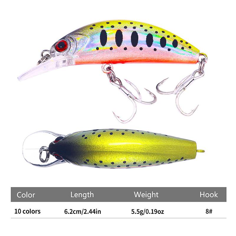 1Pcs Mini Sinking Minnow Fishing Lures 60Mm 5.5G Perch Wobblers Hard Deep Diving Artificial Bait Tackle
