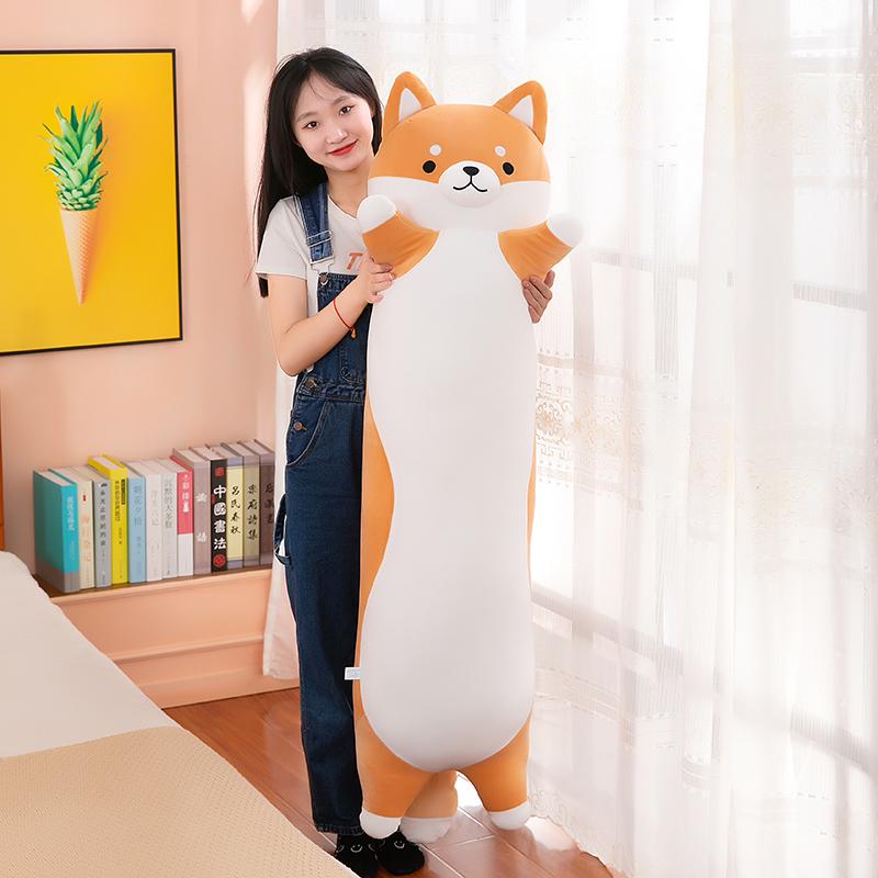 130cm Shiba Inu Doll Throw Pillow Doll Girl Stuffed Toy Legs Rag Doll Long Bed Dog Sleeping Boy Plushie