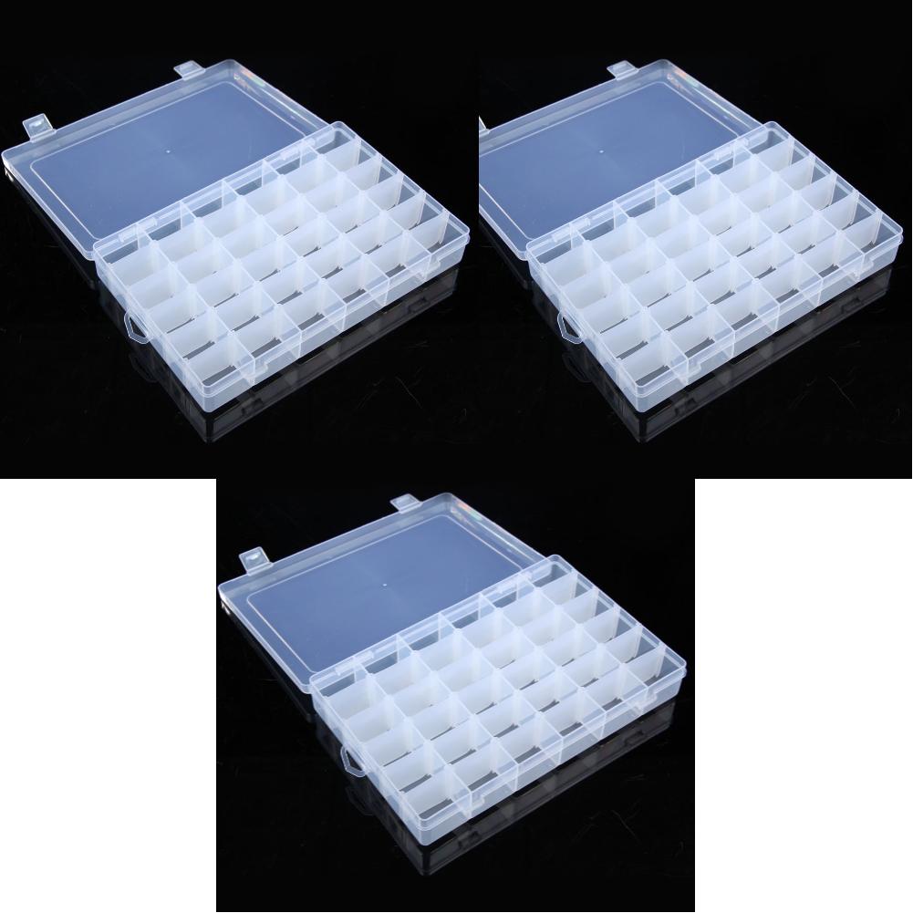 36 Grid Storage Container Transparent Plastic Storage Box Multi-function Portable Eco-friendly Practical Nail Art Accessories