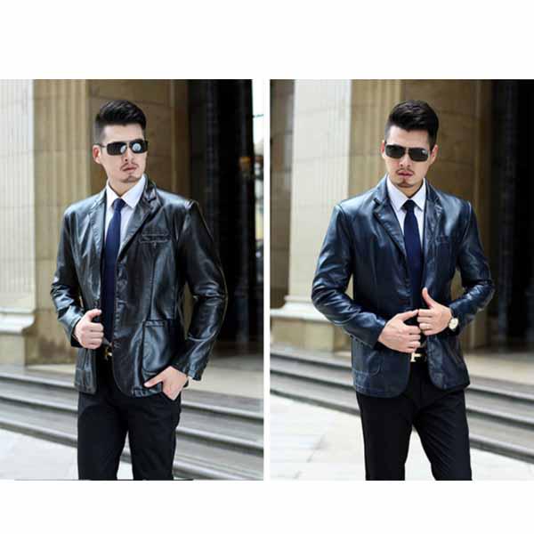 Large Size 7XL Leather Suit Loose Lapels Leather Jacket Men's Plus Size Leather Casual Suit Jacket