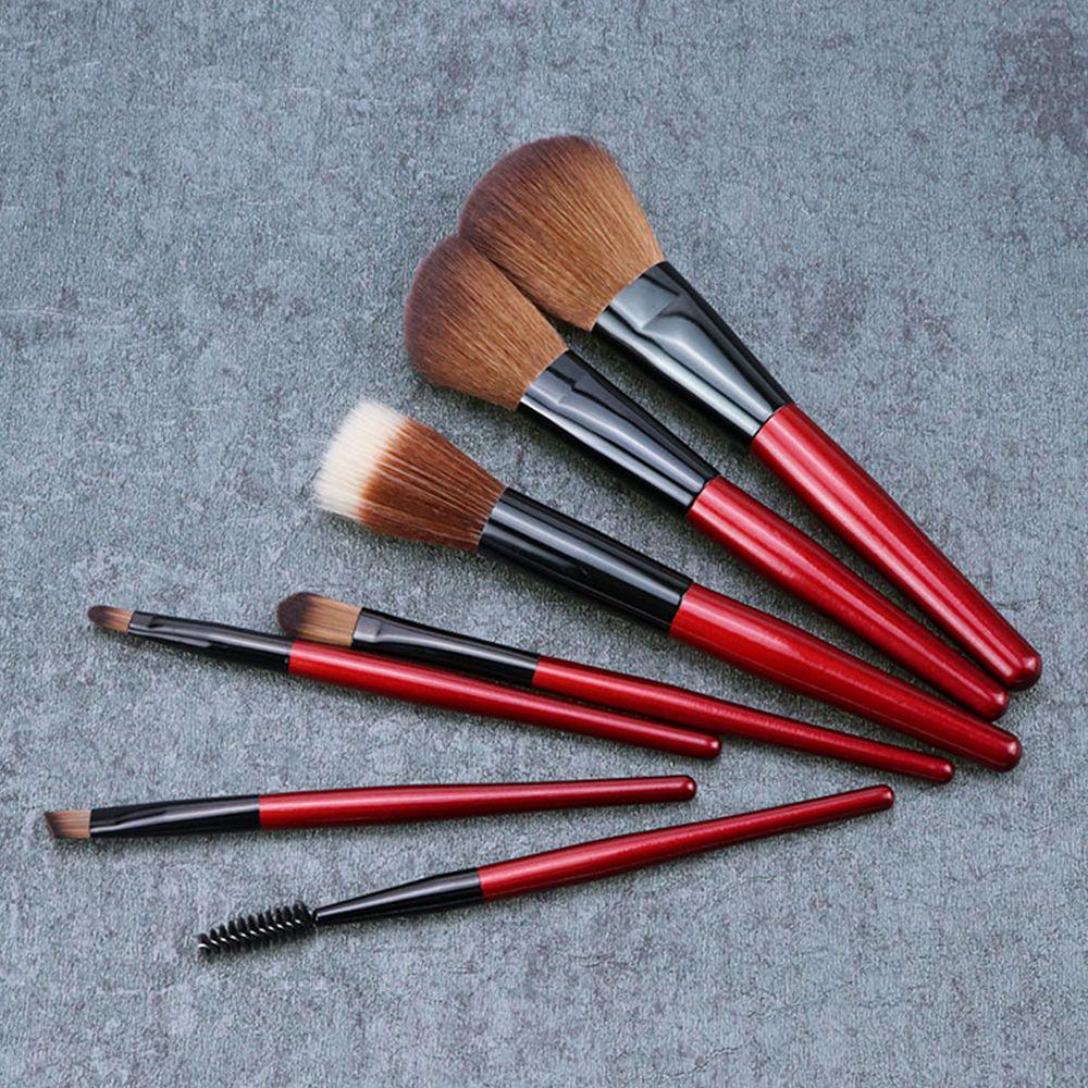 Buy Wine Wooden Red Beauty Women Wine Red Accessories Brush 7 Pcs ...