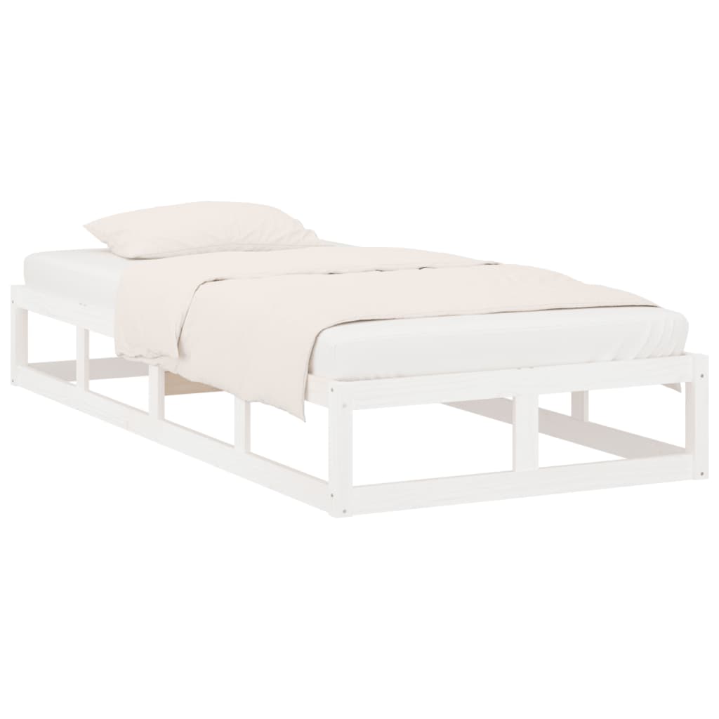 Solid Wood Bed White 90 x 200 cm