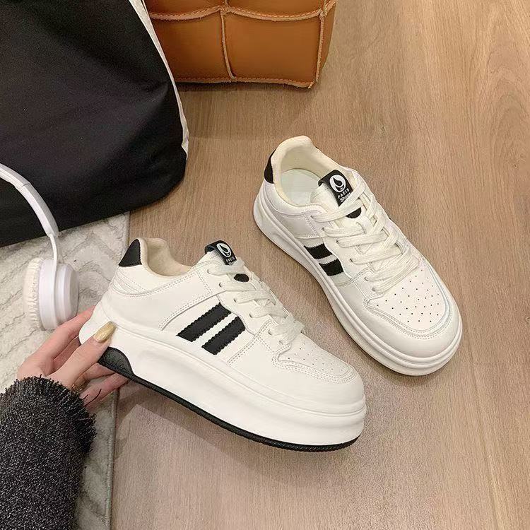 

Heel height cm thick baseplate shoes new school student women s shoes casual versatile color matching shoes 40