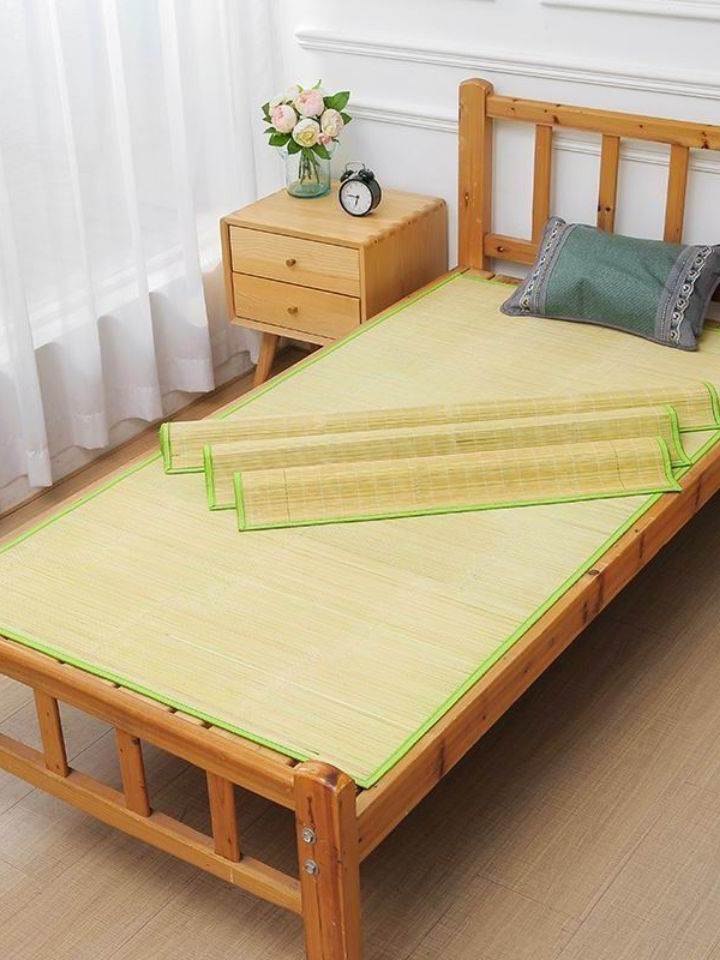 Bamboo Cooling Mat 12M Ice Silk Bedding for Students Dormitory Upper Lower Bed Home Use Single Double Person Grass Mat